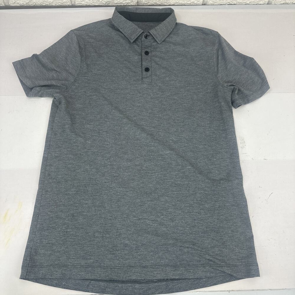 Lululemon Men's Grey Active Short Sleeve Polo No Tag 18 x 27